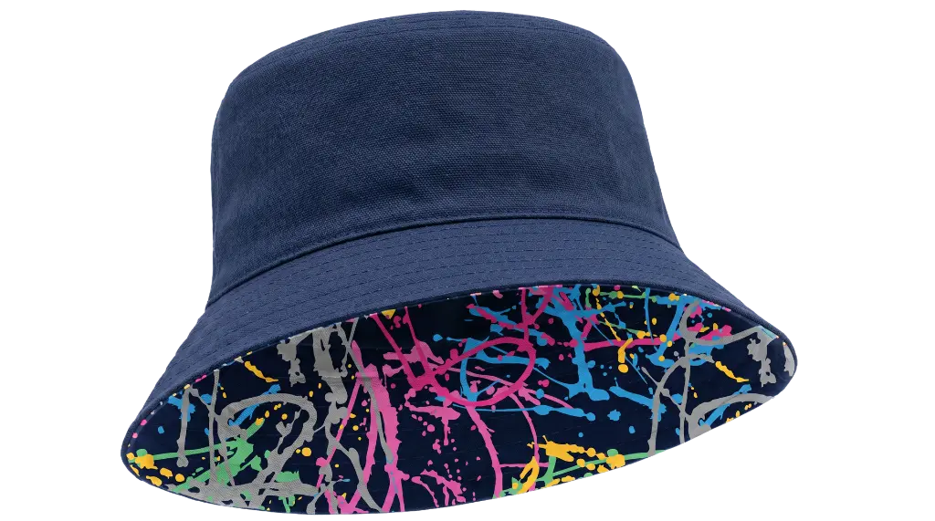Ravers Bucket Hat. Plain side angled.webp
