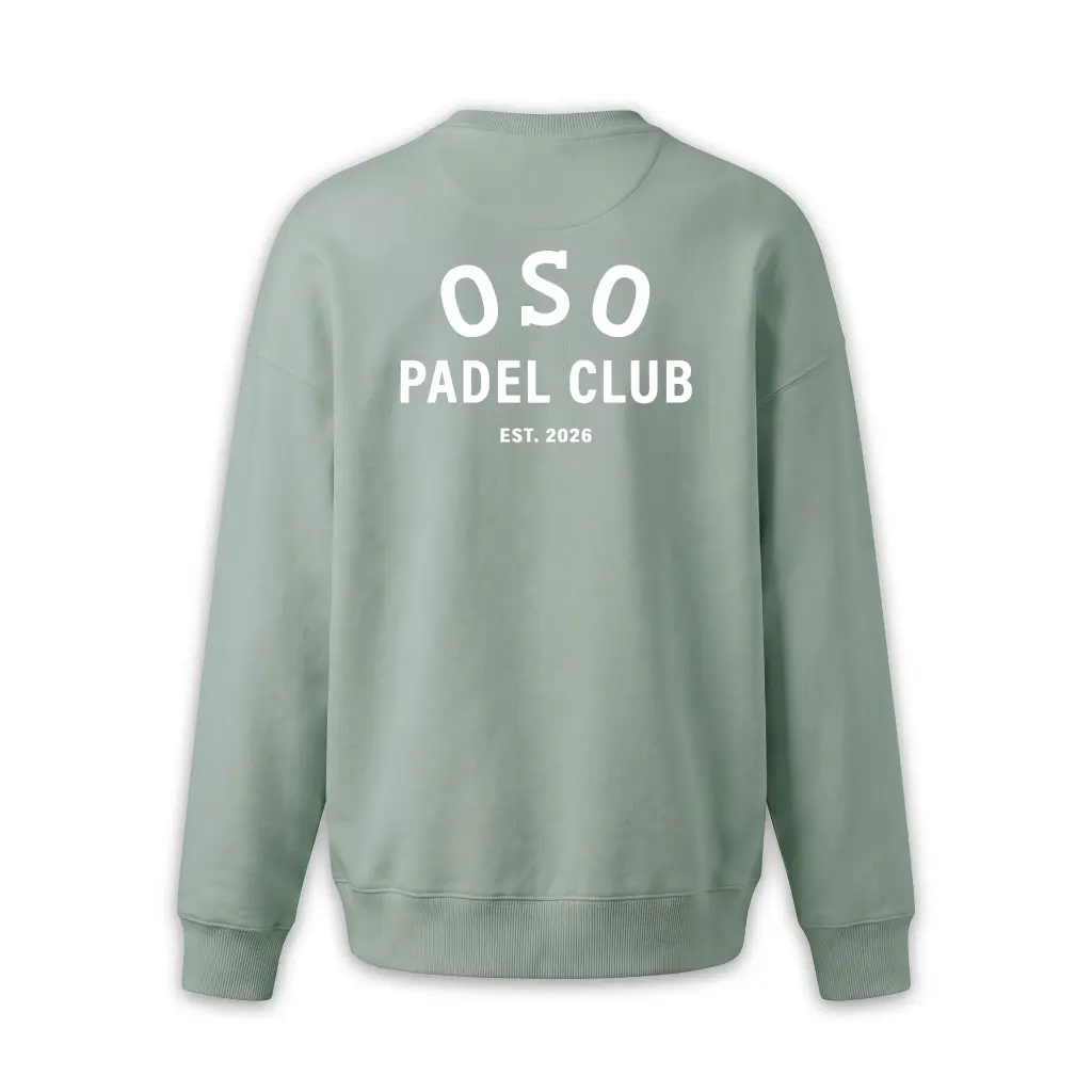 OSO Padel Club Core Oversized Sweater Jade Green Back.webp