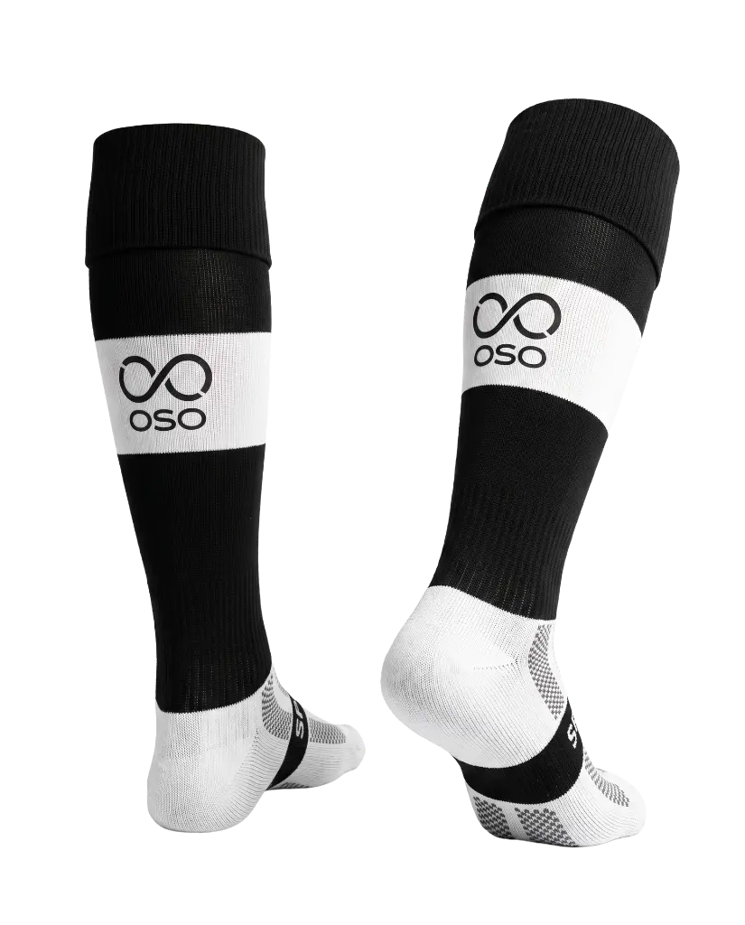 OSO Playing Socks - Youth (Black/White) — detail view