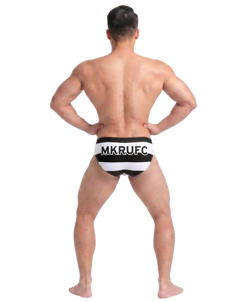MKRUFC Striped Club Briefs — detail view