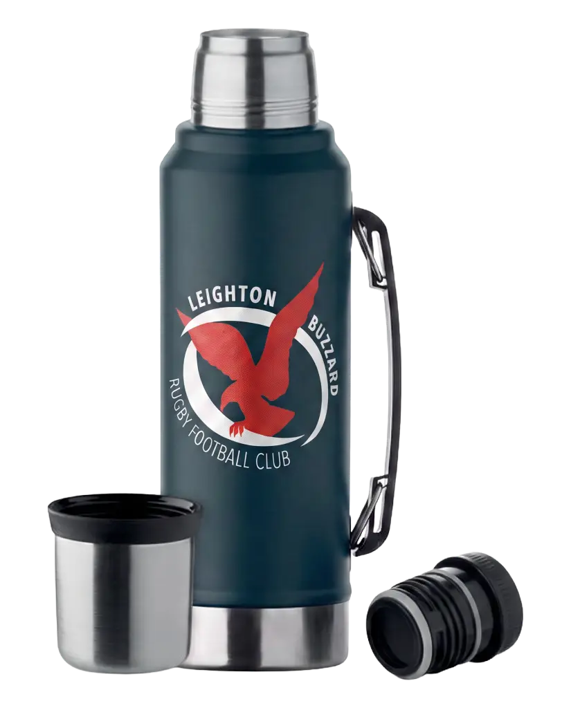 Leighton Buzzard RFC Insulating Flask — detail view
