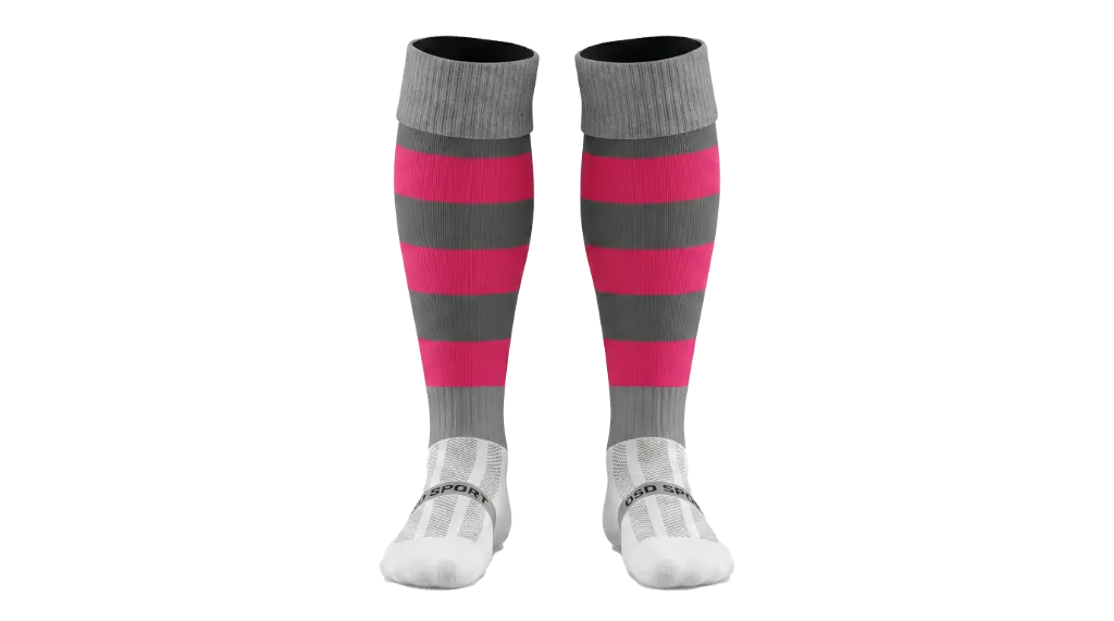OSO Playing Socks - Youth (Pink/Grey)