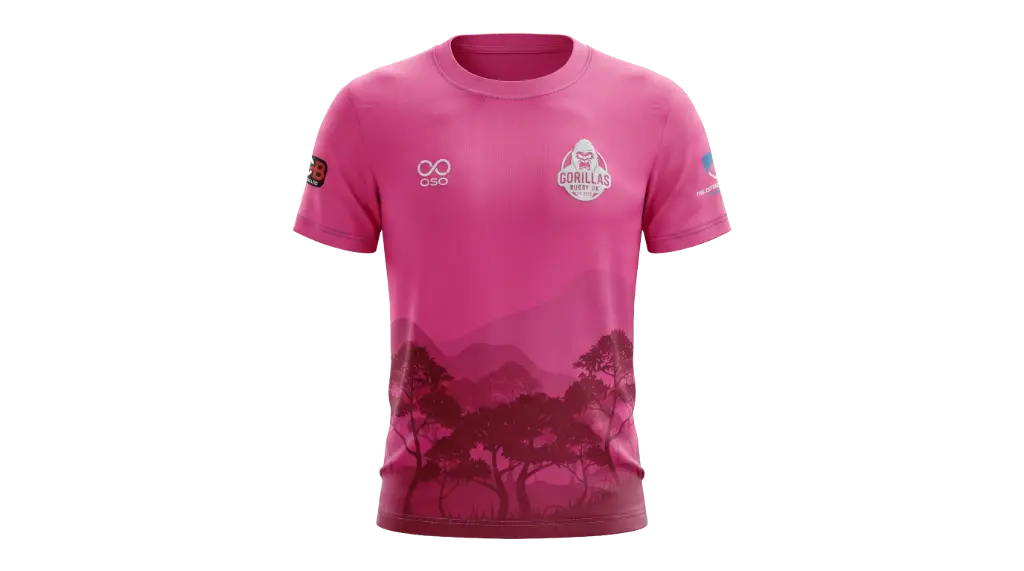Gorillas Rugby T-Shirt (Pink) - Adult