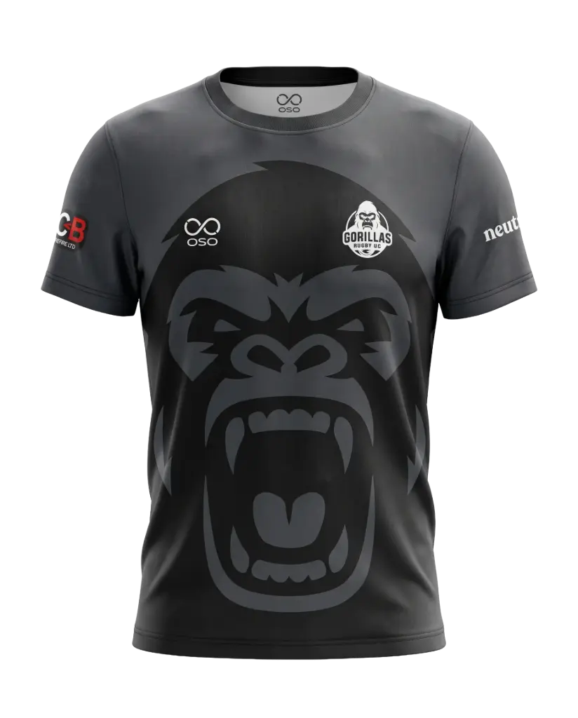 Gorillas Rugby T-Shirt (Grey) - Adult 