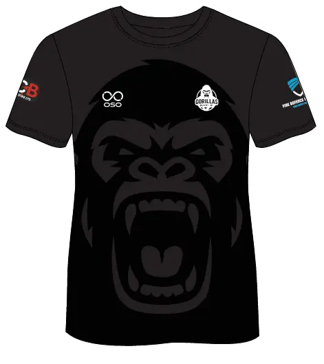 Gorillas Rugby T-Shirt (Black) - Youth