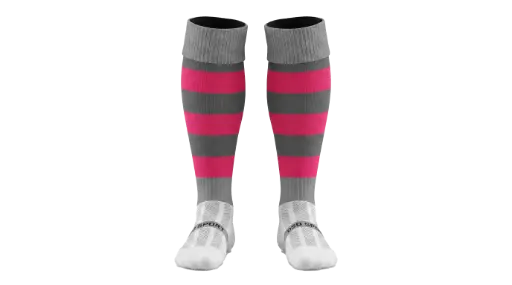 OSO Playing Socks - Youth (Pink/Grey)