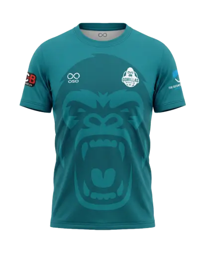 Gorillas Rugby T-Shirt (Blue) - Adult